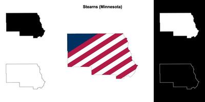 stearns contea, Minnesota schema carta geografica impostato vettore
