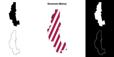 somerset contea, Maine schema carta geografica impostato vettore