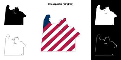 chesapeake contea, Virginia schema carta geografica impostato vettore