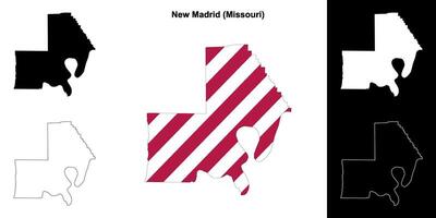 nuovo Madrid contea, Missouri schema carta geografica impostato vettore