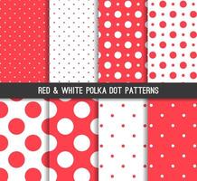 rosso bianca polka puntini modello collezione illustrazione vettore