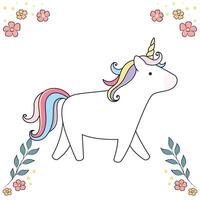 unicorni illustrazione, unicorni piatto stile, unicorni illustrazione su bianca isolato sfondo vettore