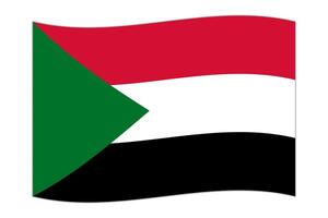 agitando bandiera di il nazione Sudan. illustrazione. vettore