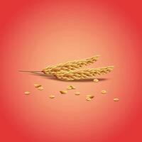 avena, grano, cereali pianta con asciutto struttura e semi. agricoltura e raccolta grano intero Prodotto vettore