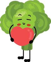 divertente broccoli portafortuna Tenere un' cuore vettore