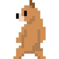 orso cartone animato icona nel pixel stile vettore