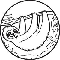 bradipo colorazione pagine. bradipo animale schema per colorazione libro vettore
