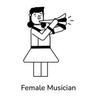 di moda femmina musicista vettore