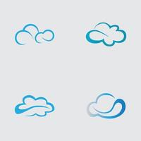 collezione di semplice nube loghi e simboli isolato su grigio sfondo vettore