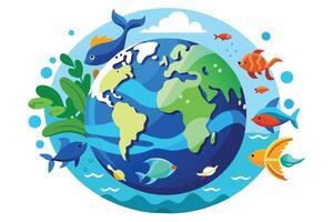 Giornata mondiale degli oceani vettore