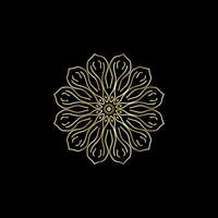 mandala. oro decorativo elemento. immagine per colorazione. astratto circolare ornamento con stilizzato le foglie vettore
