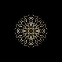 mandala. oro decorativo elemento. immagine per colorazione. astratto circolare ornamento con stilizzato le foglie vettore