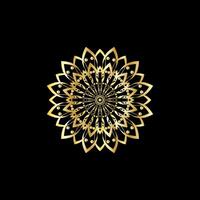 mandala. oro decorativo elemento. immagine per colorazione. astratto circolare ornamento con stilizzato le foglie vettore