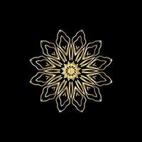 mandala. oro decorativo elemento. immagine per colorazione. astratto circolare ornamento con stilizzato le foglie vettore