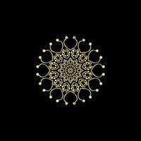 mandala. oro decorativo elemento. immagine per colorazione. astratto circolare ornamento con stilizzato le foglie vettore