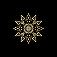 mandala. oro decorativo elemento. immagine per colorazione. astratto circolare ornamento con stilizzato le foglie vettore