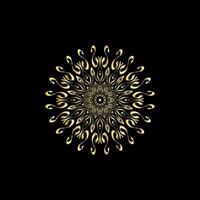 mandala. oro decorativo elemento. immagine per colorazione. astratto circolare ornamento con stilizzato le foglie vettore