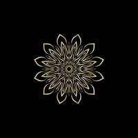 mandala. oro decorativo elemento. immagine per colorazione. astratto circolare ornamento con stilizzato le foglie vettore