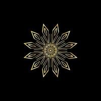 mandala. oro decorativo elemento. immagine per colorazione. astratto circolare ornamento con stilizzato le foglie vettore