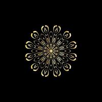 mandala. oro decorativo elemento. immagine per colorazione. astratto circolare ornamento con stilizzato le foglie vettore