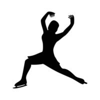 ghiaccio pattinatore silhouette design. danza sport cartello e simbolo. vettore
