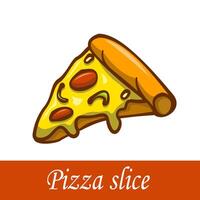 cartone animato fetta di pizza vettore