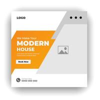 casa costruzione sociale media inviare ragnatela bandiera fascio design modello vettore