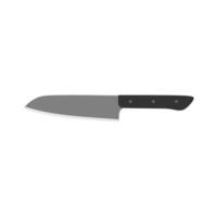 santoku giapponese cucina coltello piatto design illustrazione isolato su bianca sfondo. un' tradizionale giapponese cucina coltello con un' acciaio lama e di legno maneggiare. vettore