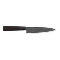 gyuto giapponese dello chef coltello piatto design illustrazione isolato su bianca sfondo. un' tradizionale giapponese cucina coltello con un' acciaio lama e di legno maneggiare. vettore