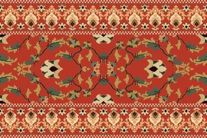 ikat tribale indiano senza soluzione di continuità modello. etnico azteco tessuto tappeto mandala ornamento nativo boho gallone tessile.geometrico africano americano orientale tradizionale illustrazioni. ricamo stile. vettore