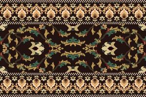 ikat tribale indiano senza soluzione di continuità modello. etnico azteco tessuto tappeto mandala ornamento nativo boho gallone tessile.geometrico africano americano orientale tradizionale illustrazioni. ricamo stile. vettore