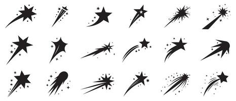 caduta stella icone spazio elemento notte galassia design. vettore