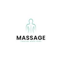 massaggio terapia logo design illustrazione idea vettore