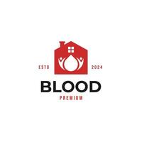 sangue Casa logo design illustrazione idea vettore