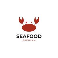 Granchio logo design per frutti di mare ristorante illustrazione idea vettore