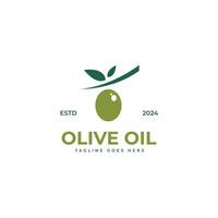 oliva olio logo design illustrazione idea vettore
