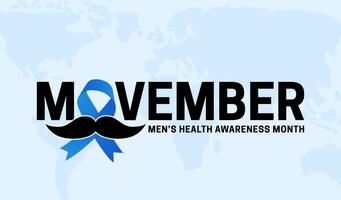 Movember Uomini Salute consapevolezza mese sfondo illustrazione vettore