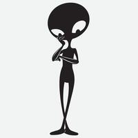 confuso pensiero alieno silhouette illustrazione vettore