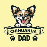 chihuahua papà maglietta design vettore