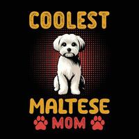 più cool cool maltese mamma maglietta design vettore