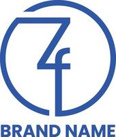 zf iniziale logo con cerchio vettore