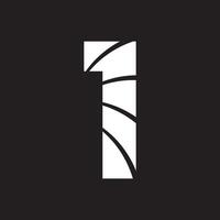 numero 1 icona simbolo logo design vettore
