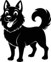 nero e bianca silhouette di un' contento cane vettore