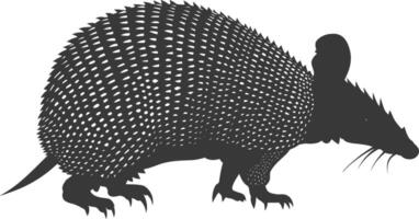 silhouette armadillo animale nero colore solo pieno corpo vettore