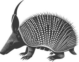 silhouette armadillo animale nero colore solo pieno corpo vettore