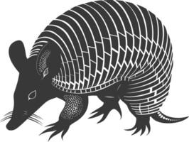 silhouette armadillo animale nero colore solo pieno corpo vettore