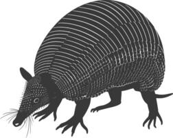 silhouette armadillo animale nero colore solo pieno corpo vettore