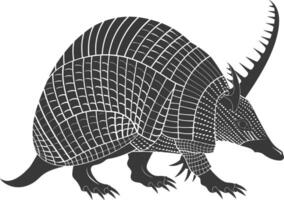 silhouette armadillo animale nero colore solo pieno corpo vettore