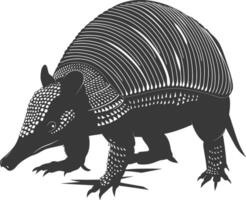 silhouette armadillo animale nero colore solo pieno corpo vettore