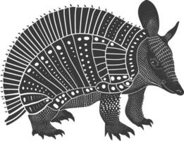 silhouette armadillo animale nero colore solo pieno corpo vettore